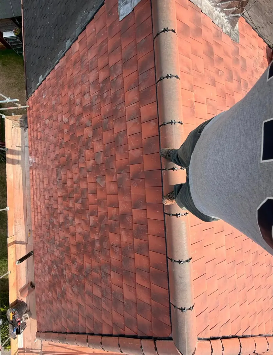 New tiled slope and ridge on the East Grinstead re-roof, FR Roofing Solutions
