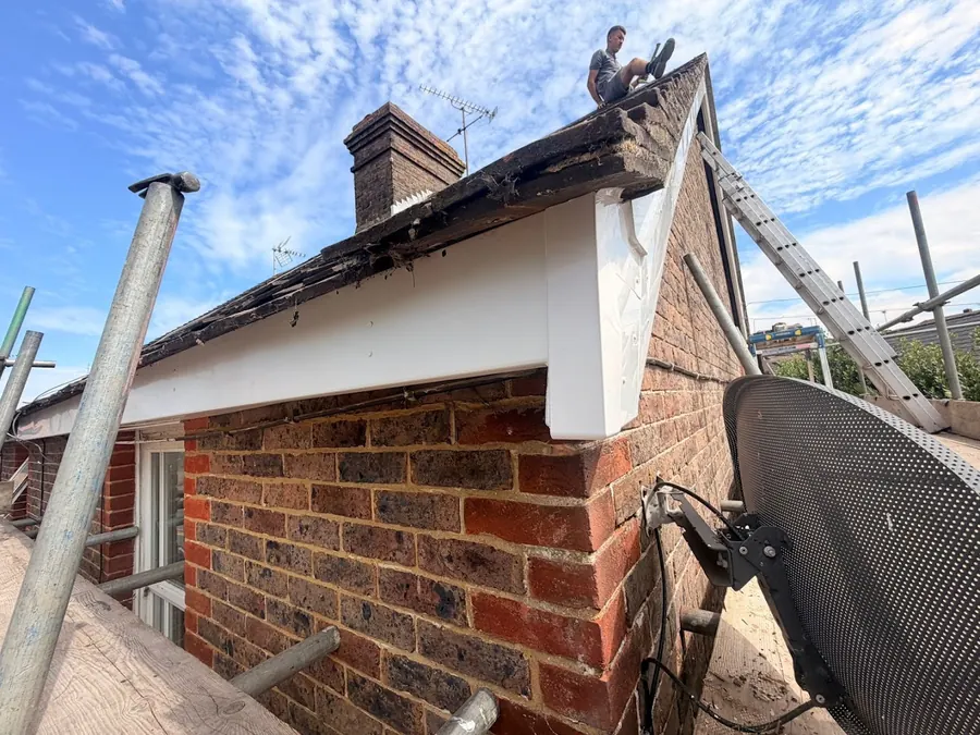 New white bargeboard on a gable end, FR Roofing Solutions