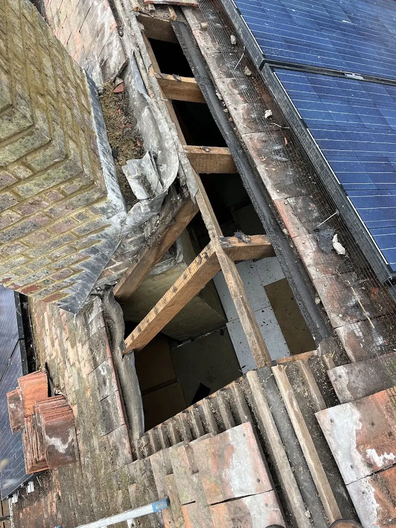 Roof opened up to repair the timbers, FR Roofing Solutions