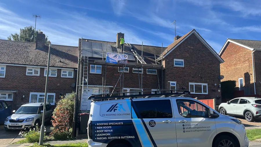 FR Roofing Solutions van at a chimney job in Woodingdean, October 2026, FR Roofing Solutions
